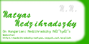 matyas medzihradszky business card